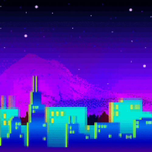 8-Bit Rock Band Synthwave GIF