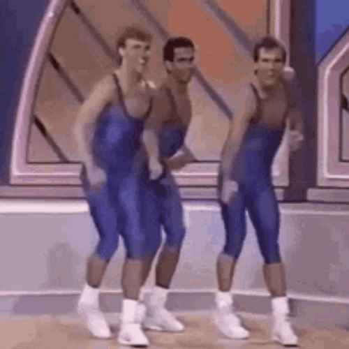 80S Aerobic Group Dance GIF