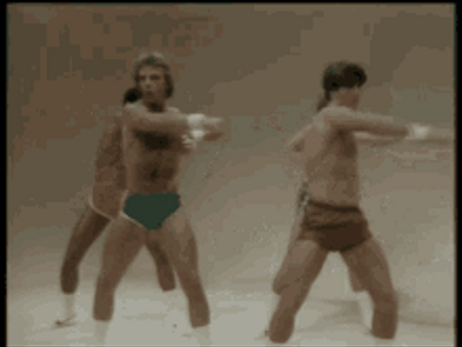 80S Muscle Workout GIF