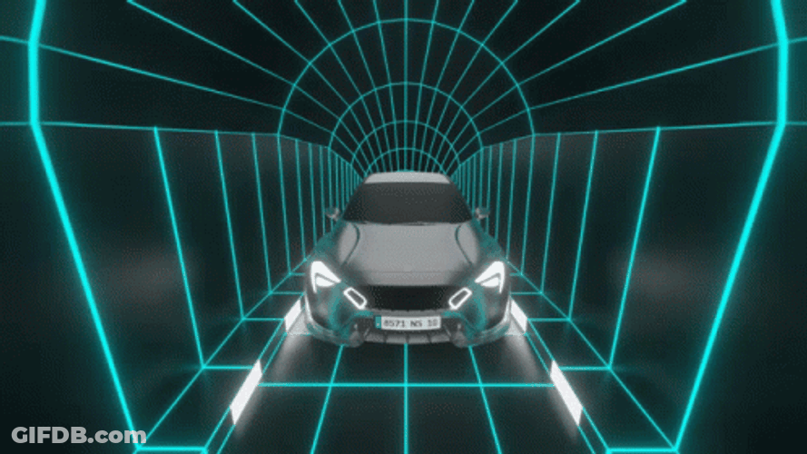 80S Retro Wave Tesseract Path GIF