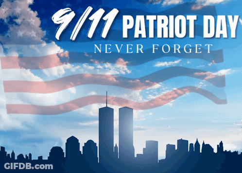 9/11 Patriot Day Never Forget City Skyline GIF