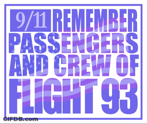 9/11 Remember Passengers And Crew Of Flight 93 Purple GIF