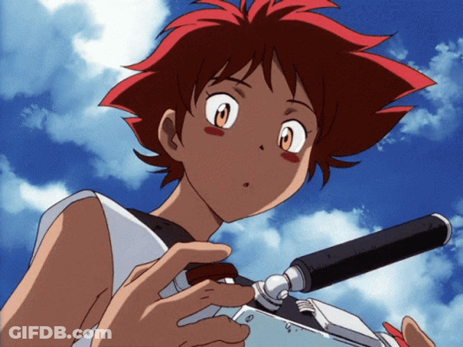 90S Anime Cowboy Bebop Edward Laughing GIF