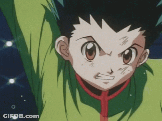 90S Anime Hunter X Hunter Fight Gon Punch GIF