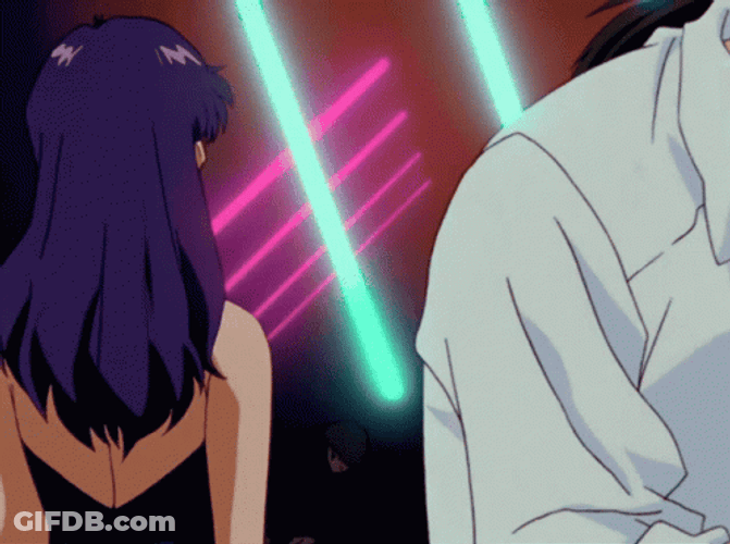 90S Anime Misato Katsugari Bleh GIF