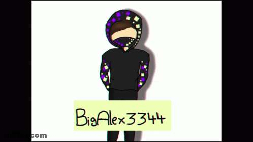 A 3D Drawing Of A Person With A Sign That Says Bug Alex 3344 GIF