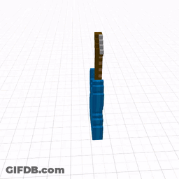 A 3D Model Of A Blue And White Guitar With A Brown Neck GIF