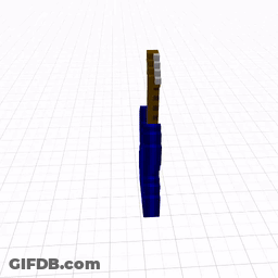 A 3D Model Of A Blue Electric Guitar On A White Background GIF
