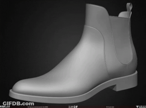 A 3D Model Of A Boot With The Word Gapf On The Bottom Right GIF