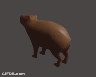 A 3D Model Of A Capybara Is Walking On A Gray Background GIF