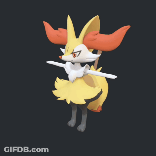 3D Model Of Fox With Yellow Tail GIF