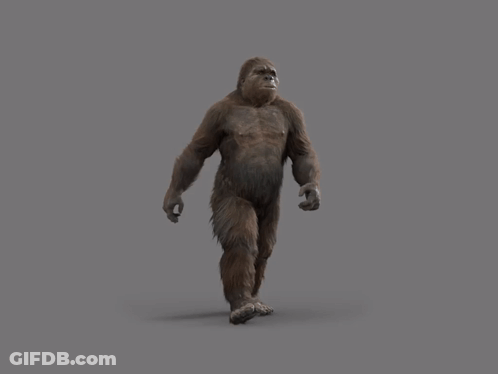 A 3D Model Of A Gorilla With A Gray Background GIF