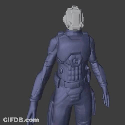 A 3D Model Of A Man Pointing With The Words Shame On You GIF