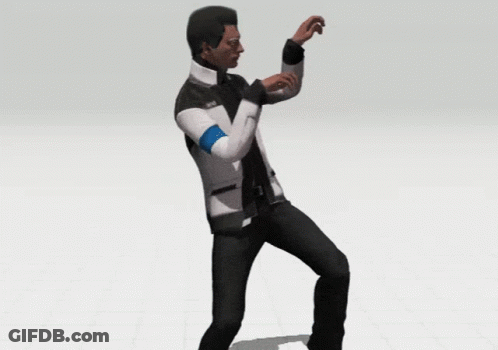 A 3D Model Of A Man With A Blue Armband That Says Rk On It GIF