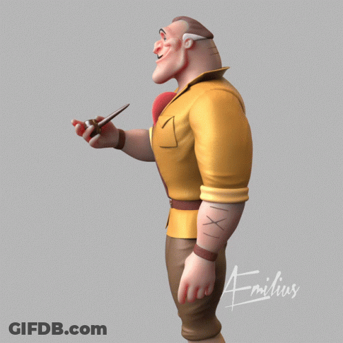 A 3D Model Of A Man With The Name Emilius On It GIF