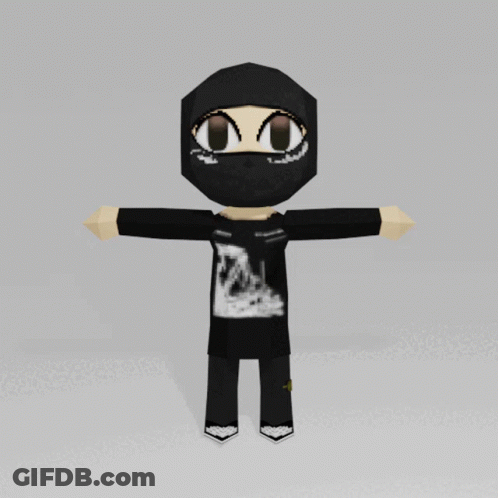 A 3D Model Of A Person Wearing A Black Shirt GIF