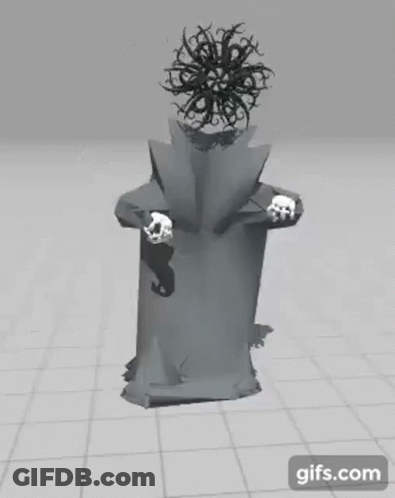A 3D Model Of A Person With A Flower On Their Head GIF
