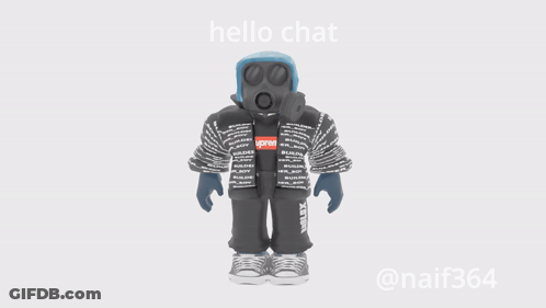 A 3D Model Of A Person With The Words Hello Chat Written On It GIF