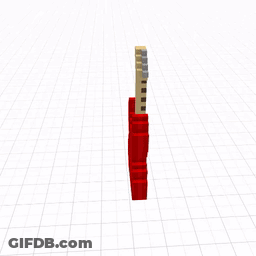 A 3D Model Of A Red And White Electric Guitar On A White Background GIF