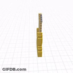 A 3D Model Of A Yellow And White Guitar GIF