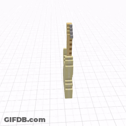 A 3D Model Of An Electric Guitar On A White Grid Background GIF