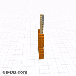 A 3D Model Of An Orange And White Guitar GIF