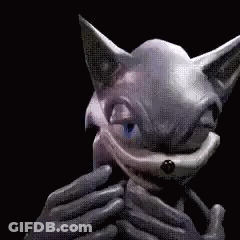 A 3D Rendering Of A Cartoon Character Smoking A Cigarette With A Black Background . GIF
