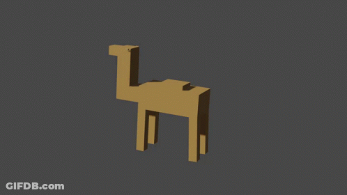 A 3D Rendering Of A Giraffe Against A Grey Background GIF