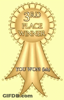 A 3Rd Place Winner Ribbon That Says You Won GIF