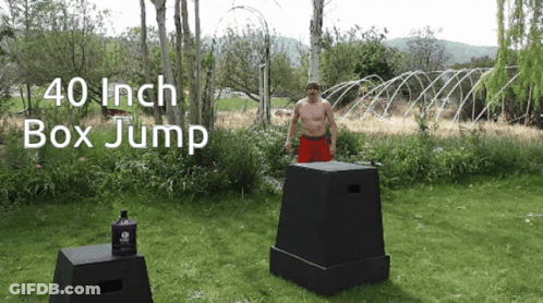 A 40 Inch Box Jump Is Shown In A Video GIF