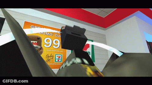 A 7 Eleven Advertisement With A Teddy Bear On It GIF