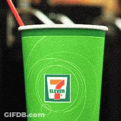 A 7 Eleven Cup With A Straw In It GIF