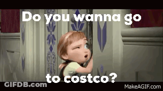 A Baby From The Movie Frozen Is Standing Next To A Wall And Asking Do You Wanna Go To Costco ? GIF