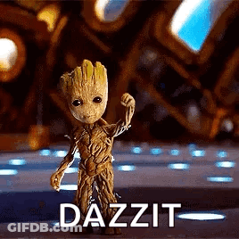 Baby Groot Flexing On Stage GIF