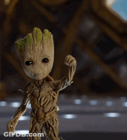 Baby Groot Waving GIF