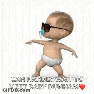 A Baby In A Diaper And Sunglasses Is Dancing . GIF