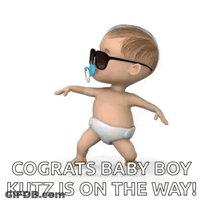 A Baby In A Diaper Is Wearing Sunglasses And A Pacifier In His Mouth . GIF