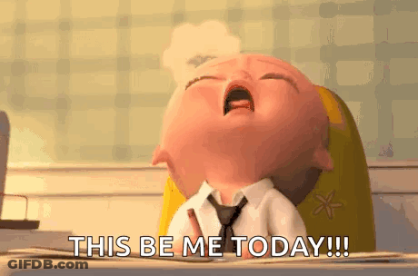 A Baby In A Suit And Tie Is Crying While Sitting At A Desk . GIF