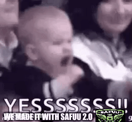 A Baby Is Crying In A Crowd Of People While A Woman Holds Him . GIF