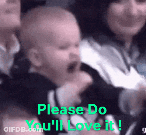 A Baby Is Crying In A Crowd With The Words Please Do You 'Ll Love It Written Below It GIF