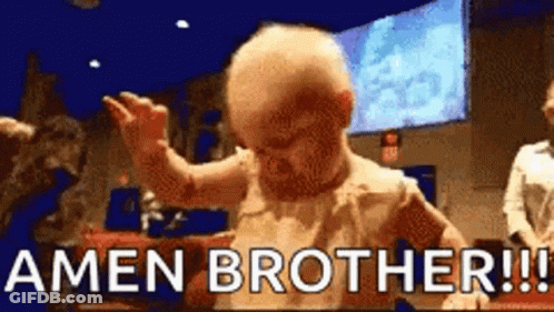 A Baby Is Dancing In A Church And Says Amen Brother !!! GIF
