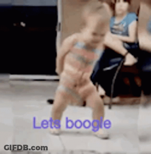 Baby Dancing With Lets Boogie Text GIF