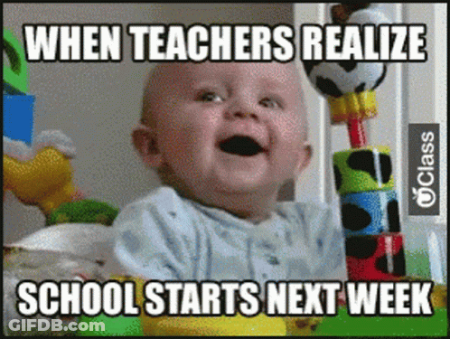 Baby Holding Blocks When School Starts Next Week GIF
