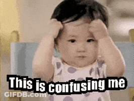 A Baby Is Making A Funny Face With The Words This Is Confusing Me Written Above It . GIF