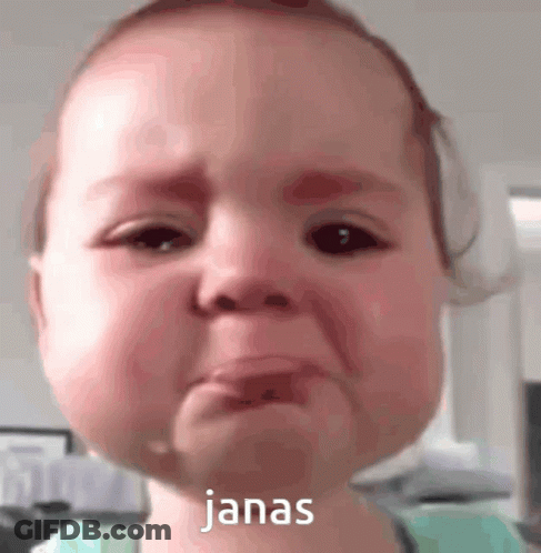 A Baby Making A Sad Face With The Word Janas On The Bottom GIF