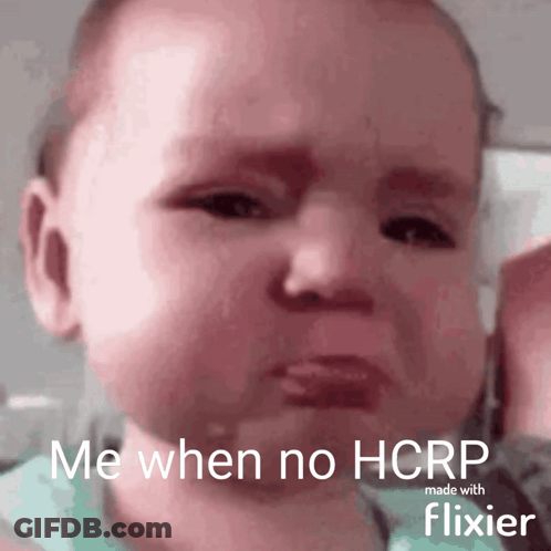 A Baby Making A Sad Face With The Words Me When No Hcrp Made With Flixier GIF