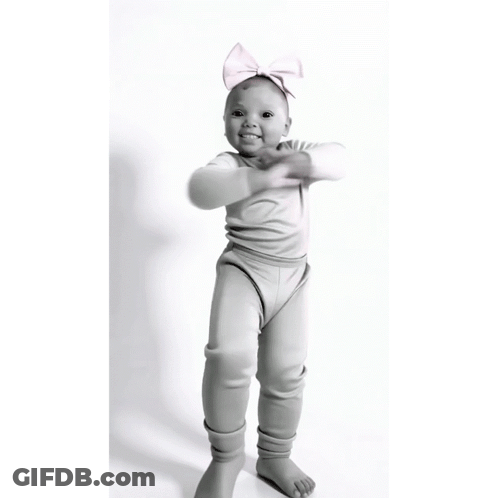 Baby Dancing With Bow Headband GIF