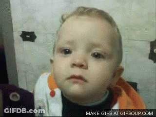 A Baby With A Sad Look On His Face And The Words Make GIFs At Gifsoup.com Below It GIF