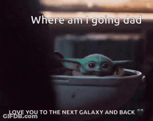 A Baby Yoda In A Bucket With The Words Where Am I Going Dad GIF