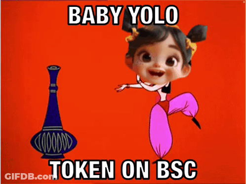 A Baby Yolo Token On Bsc Poster With A Cartoon Character GIF
